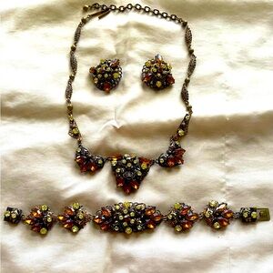 Very RARE Western Germany necklace, earrings and bracelet. Signed